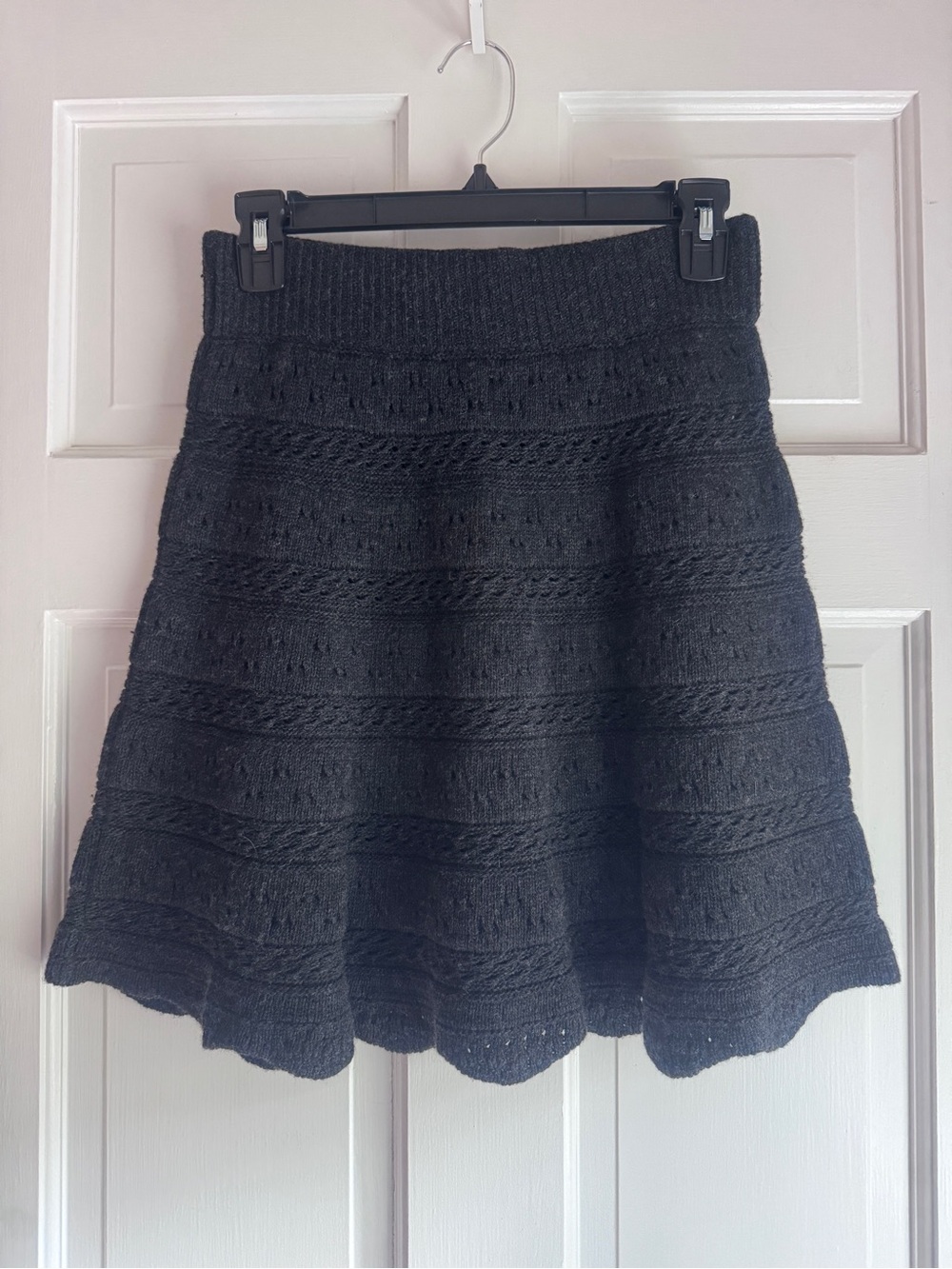 ba&sh Black Knit A-Line Sweater Skirt Size Small Made in Italy
